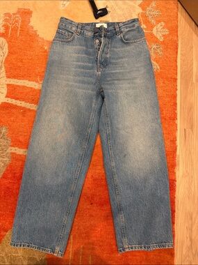 Haikure Straight Leg Jeans in Medium Blue Wash